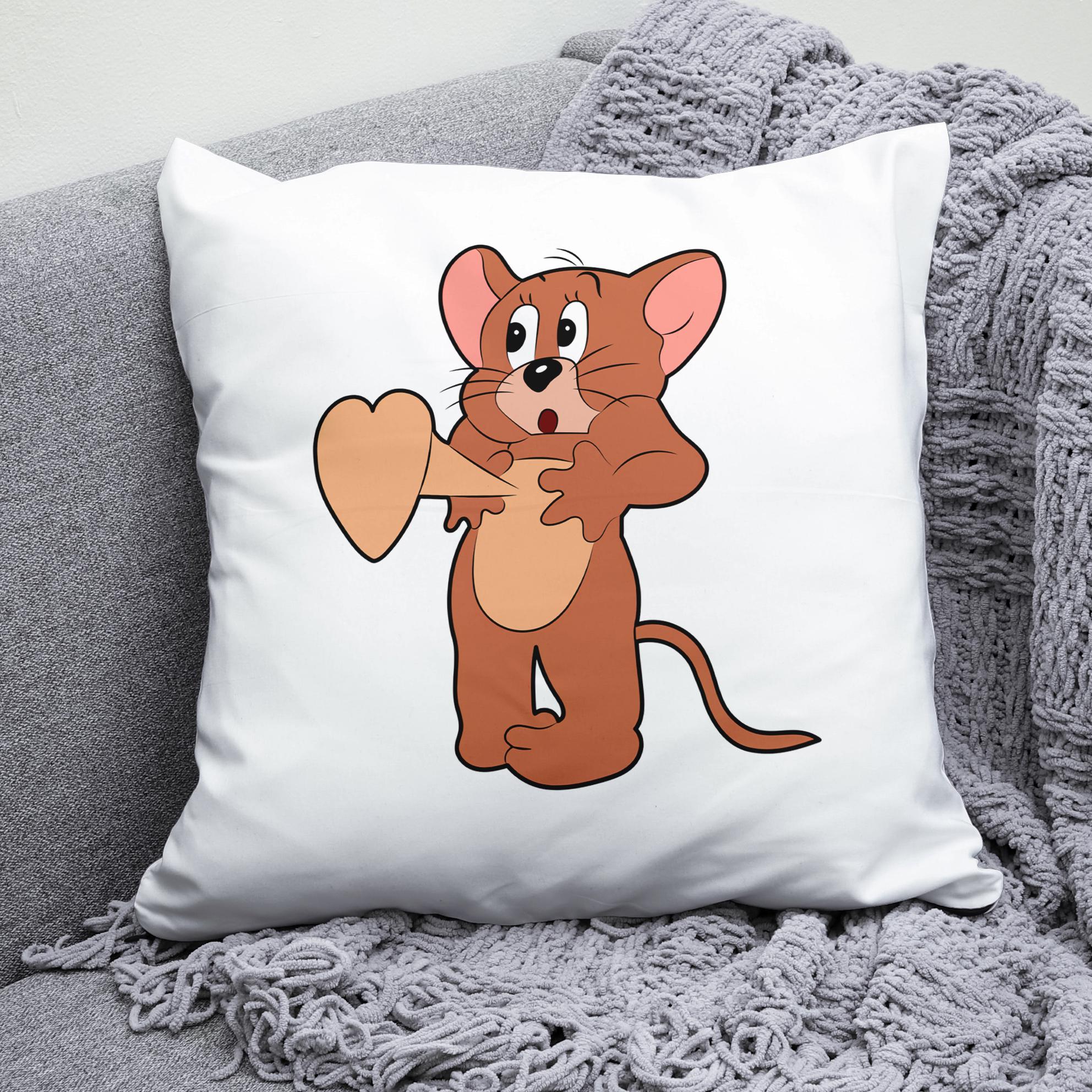 Плюшева подушка квадрат із принтом Tom and Jerry