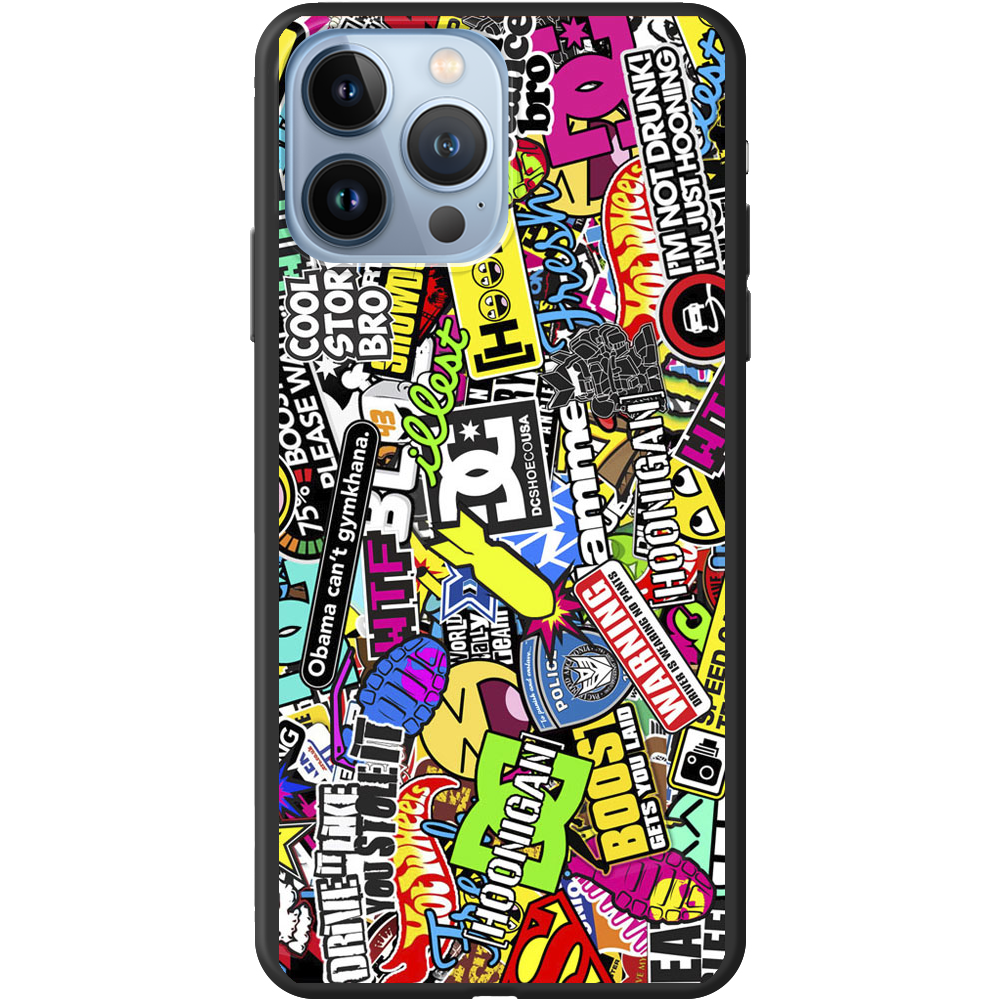 Чехол BoxFace iPhone 13 Pro Max Multicolored Inscriptions Черный силикон (43360-up880-43448) - фото 1