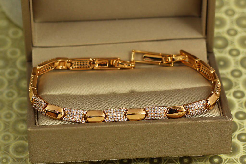 Браслет бенгл Xuping Jewelry гармошка 60 мм на руку от 17 до 19 см Золотистый (29090946)