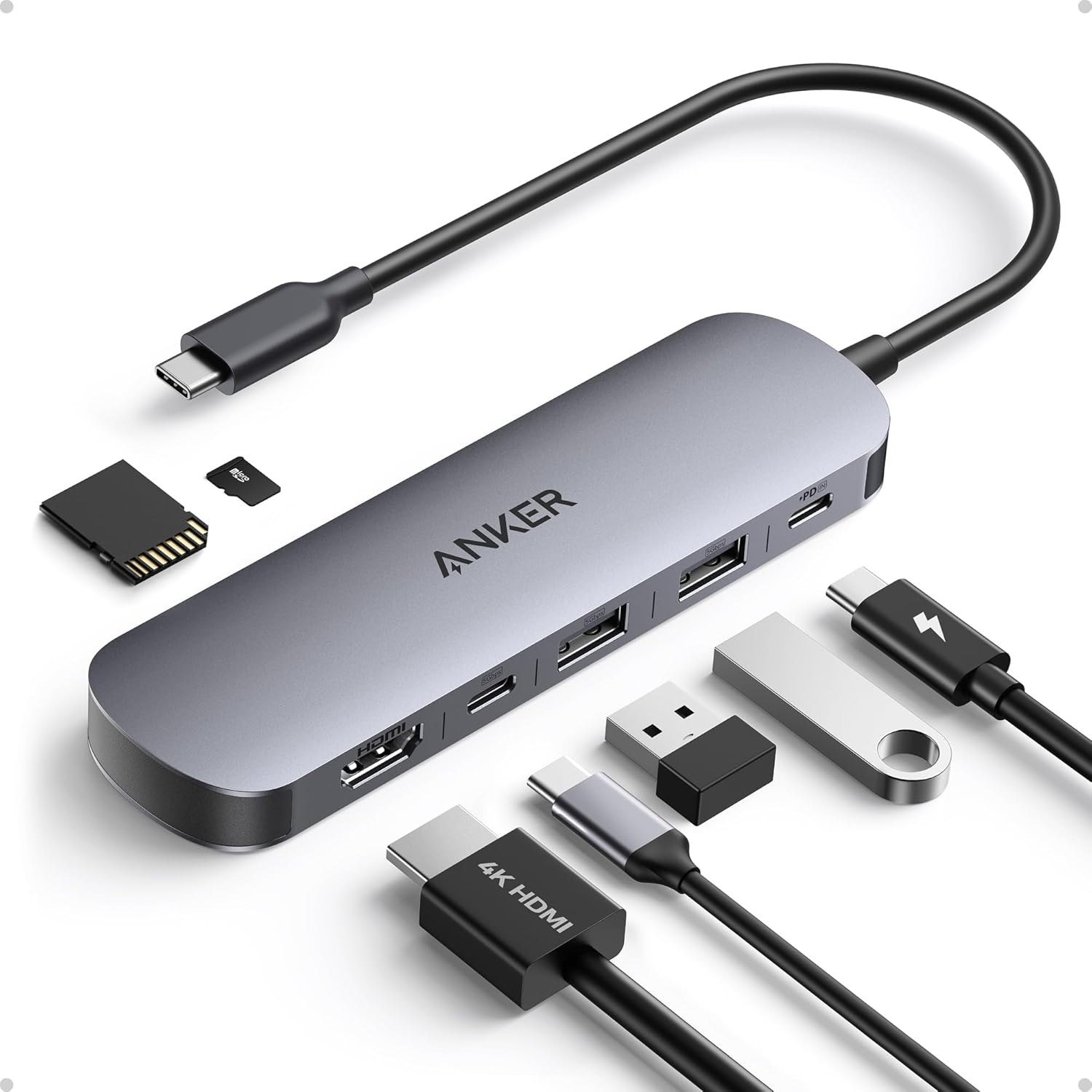 USB-хаб/концентратор Anker A83D2 USB-C Hub 7в1 полнофункциональный на 7 портов с поддержкой быстрой зарядки (001073) - фото 2