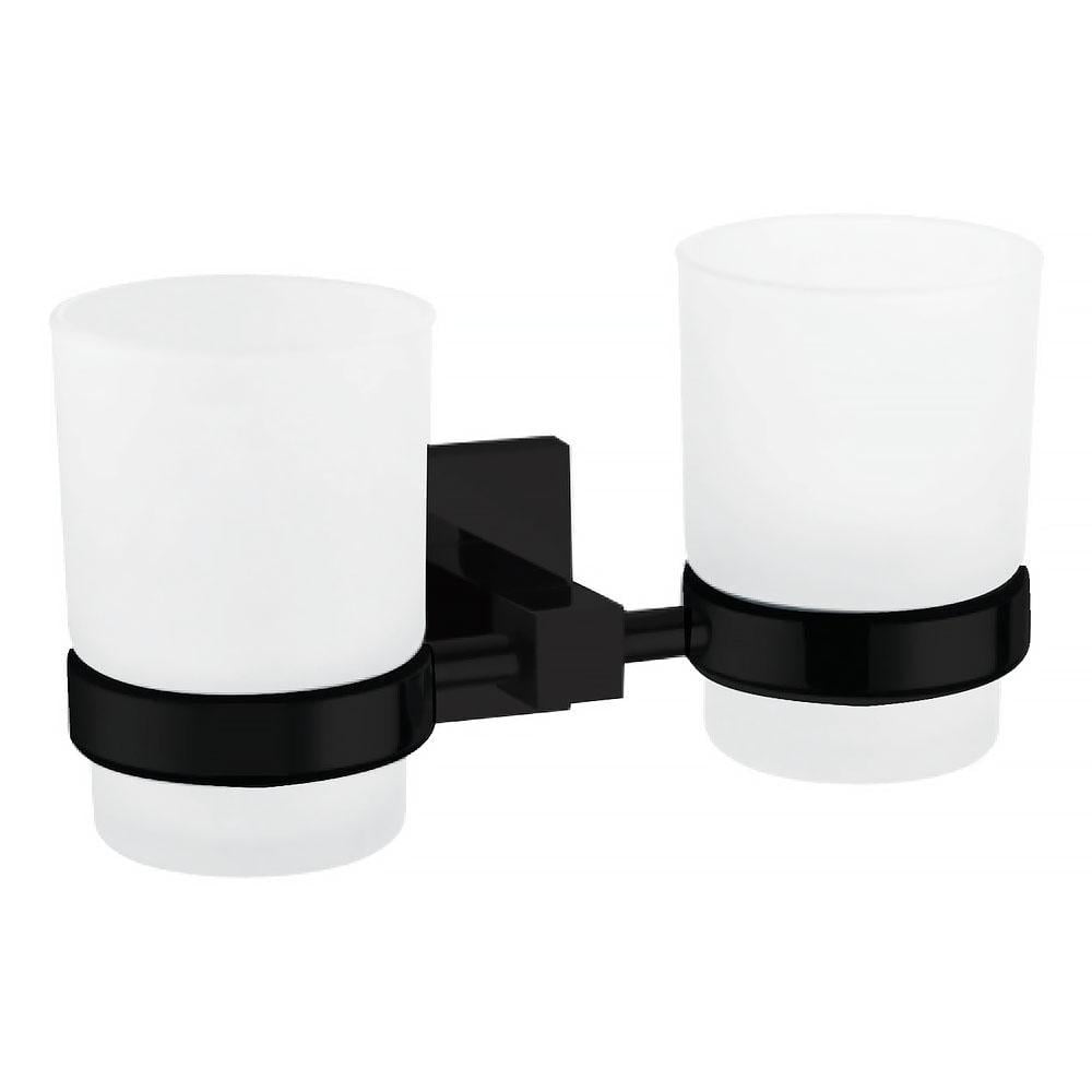 Стакан для ванной комнаты двойной VOLLE Cuadro 2536.220204 Черный (ANT-80924)