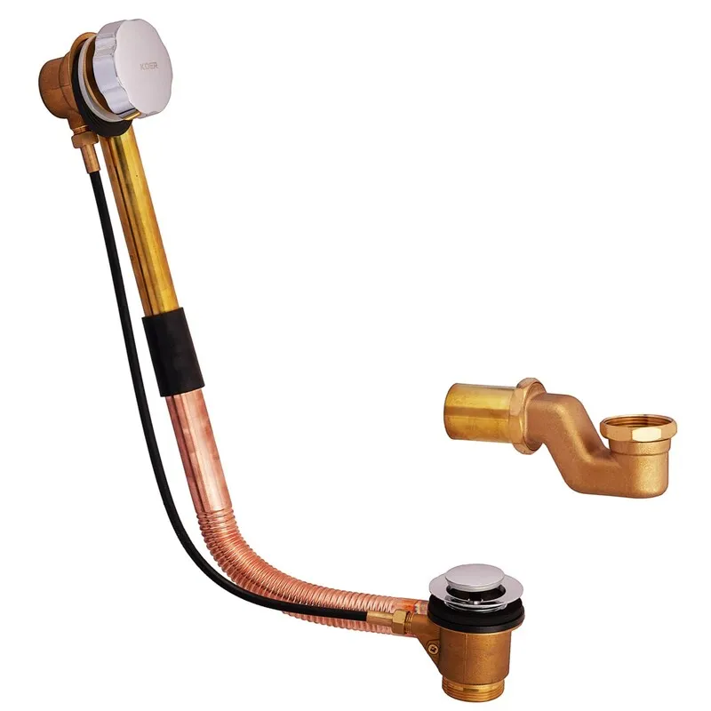 Сифон для ванны полуавтоматический KOER BD-02-01 1 1/2" Хром (KR5195)