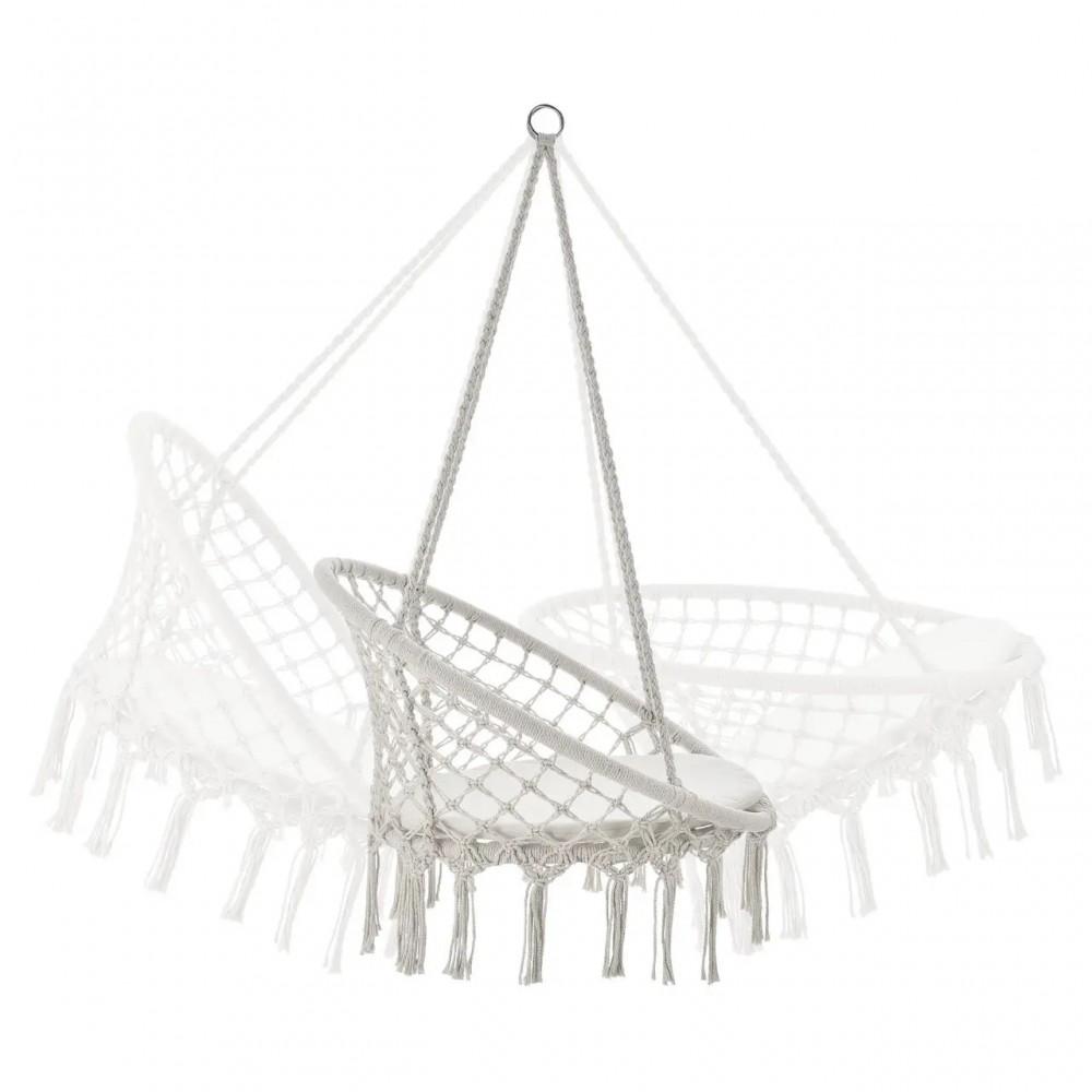 Садове підвісне крісло-гойдалка Бохо з подушкою Bonro B-092-2 Beige до 120 кг Бежевий - фото 8 Садове підвісне крісло-гойдалка Бохо з подушкою Bonro B-092-2 Beige до 120 кг Бежевий - фото 8