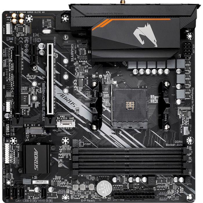 Материнская плата Gigabyte B550M AORUS ELITE AxSocAM4/MicroATx/AMD B550/DVI-D/HDMI - фото 2