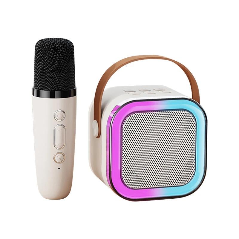 Караоке система детская К12 с LED подсветкой с функцией смены голоса Молочный (1679) Караоке система детская К12 с LED подсветкой с функцией смены голоса Молочный (1679)