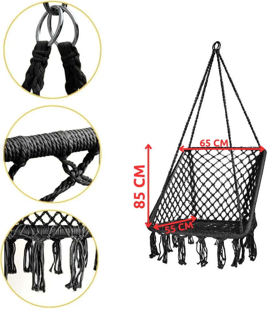 Кресло-качели садовые WCG с подушкой Графитовый (QNSW03GR) - фото 9