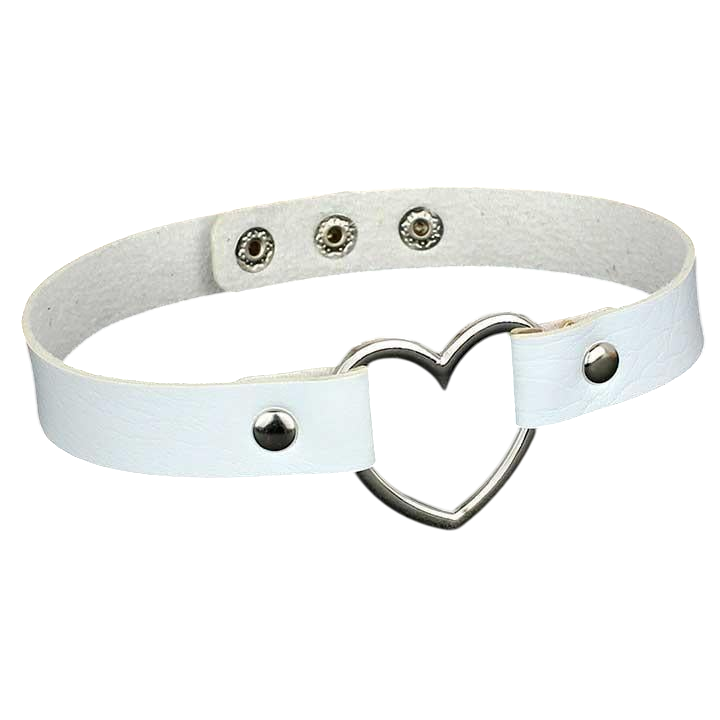 Чокер із серцем у стилі BDSM шкіряний One size (K0595-3)