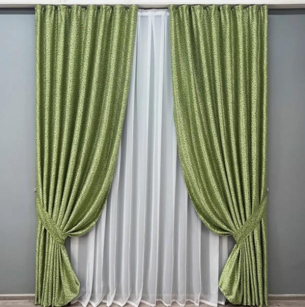 Шторы софт Jardin Prestige 1,5х2,75 м 2 шт. Оливковый/Зеленый (2047шБ 33-1258)