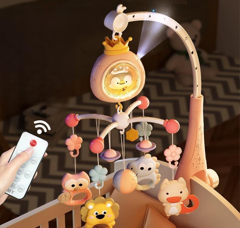 Мобіль музичний 3в1 з нічником проектором і пультом управління Рожевий - фото 5 Мобіль музичний 3в1 з нічником проектором і пультом управління Рожевий - фото 5