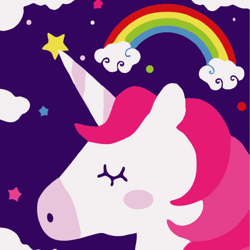 Картина по номерам Strateg Сказочный единорог 20х20 см (HH5222)