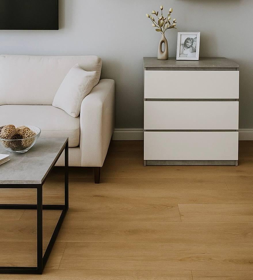 Комод Даллас 3 шухляди 910х805х410 мм Бетон/Білий