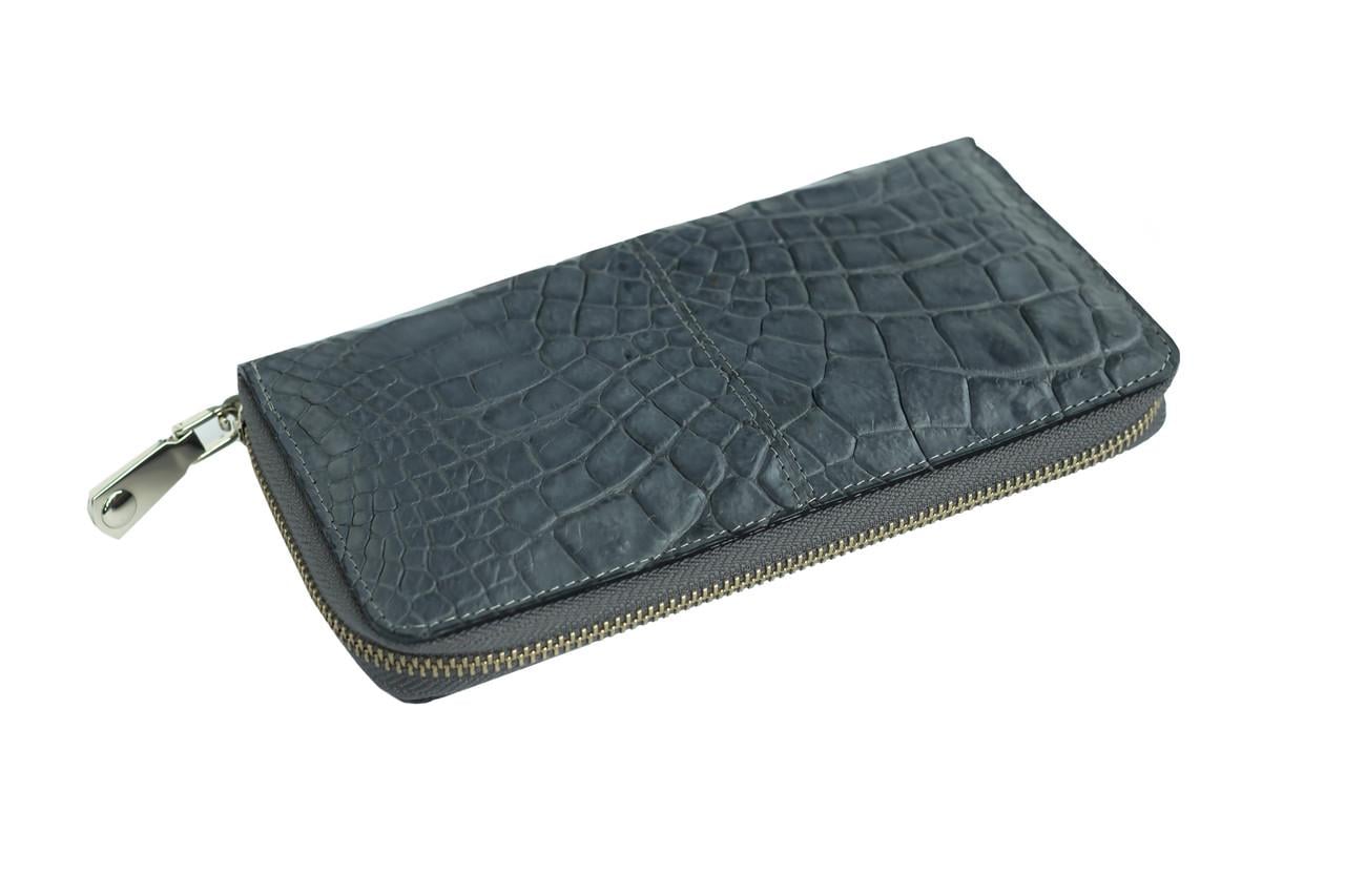 Кошелек Ekzotic Leather из натуральной кожи крокодила Серый (cw 82_2)
