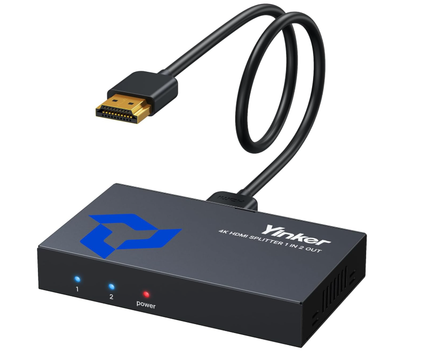 Сплиттер HDMI 1x2 4K 30Hz с кабелем/USB-C/дублирование на 2 экрана/HDMI разветвитель для PS5/Xbox/ПК/ТВ/HDCP 1.4 (3026108842)