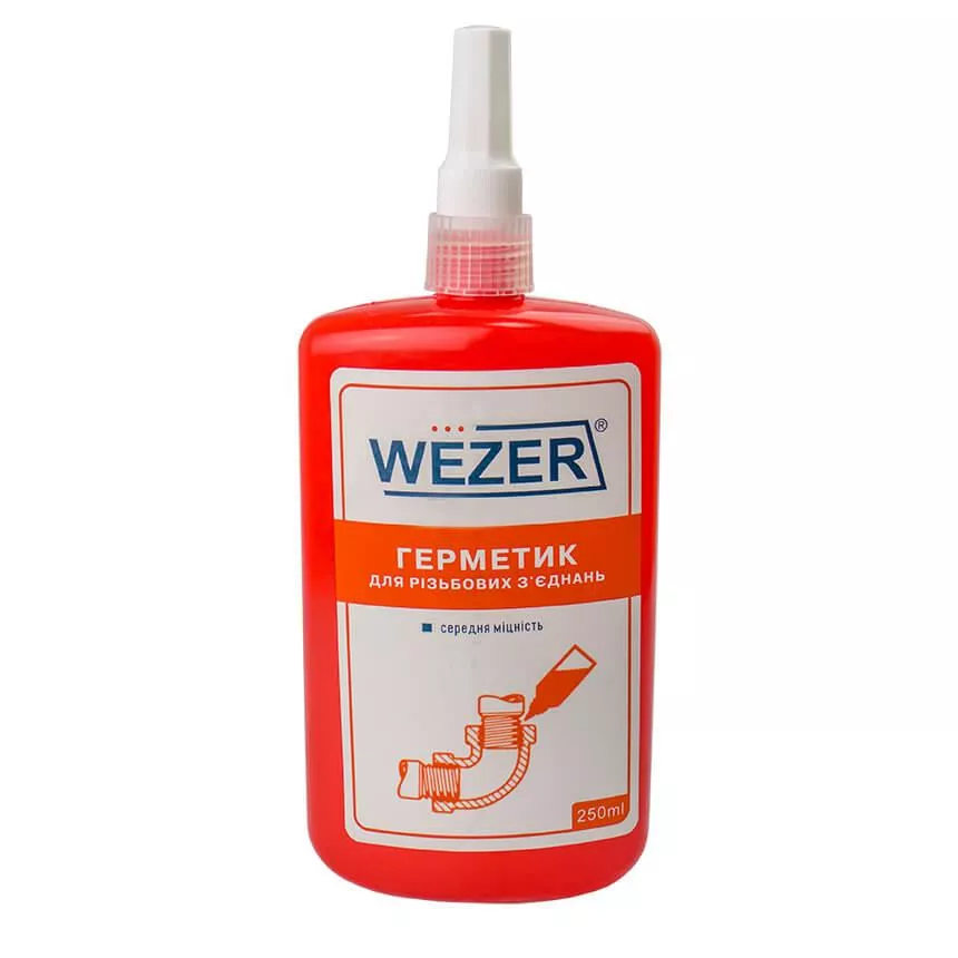Гель-герметик анаэробный Wezer для резьбовых соединений 250 мл