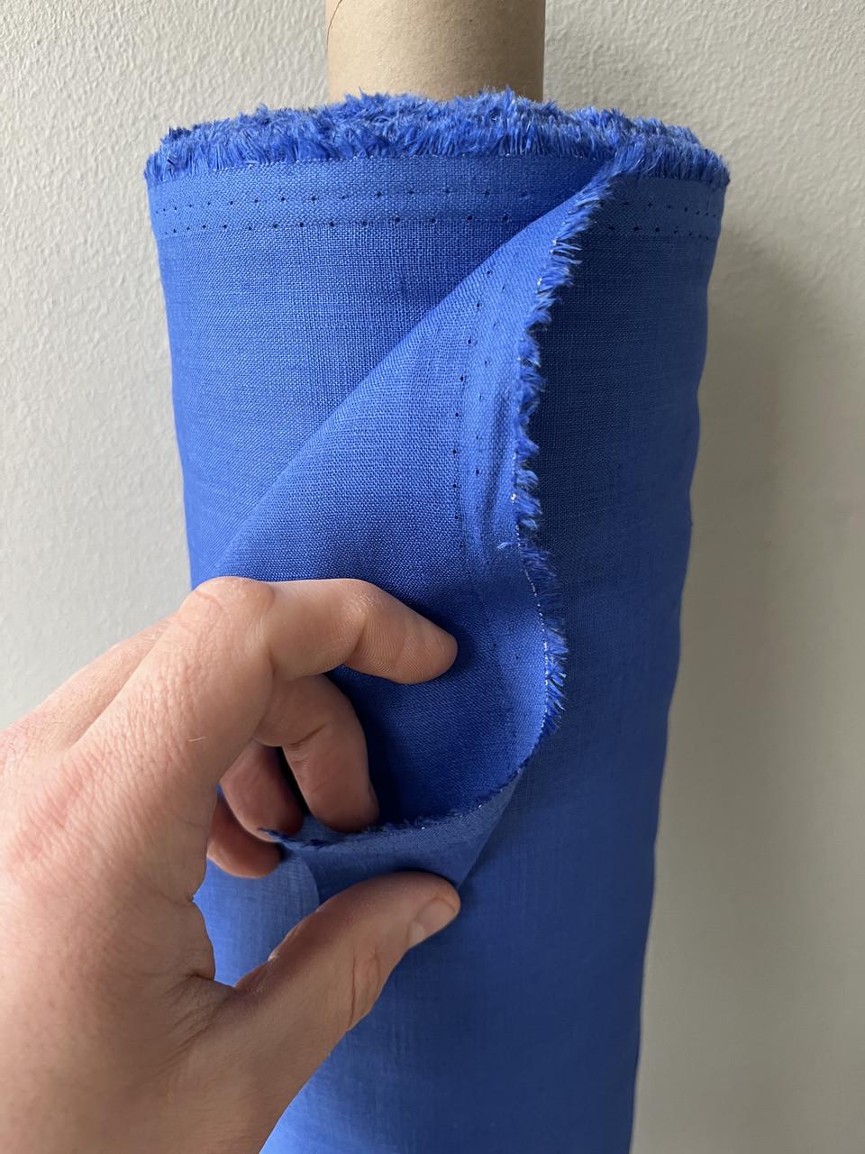 Ткань LINEN PLUS 100% лен 143 см 1561 Синий - фото 4