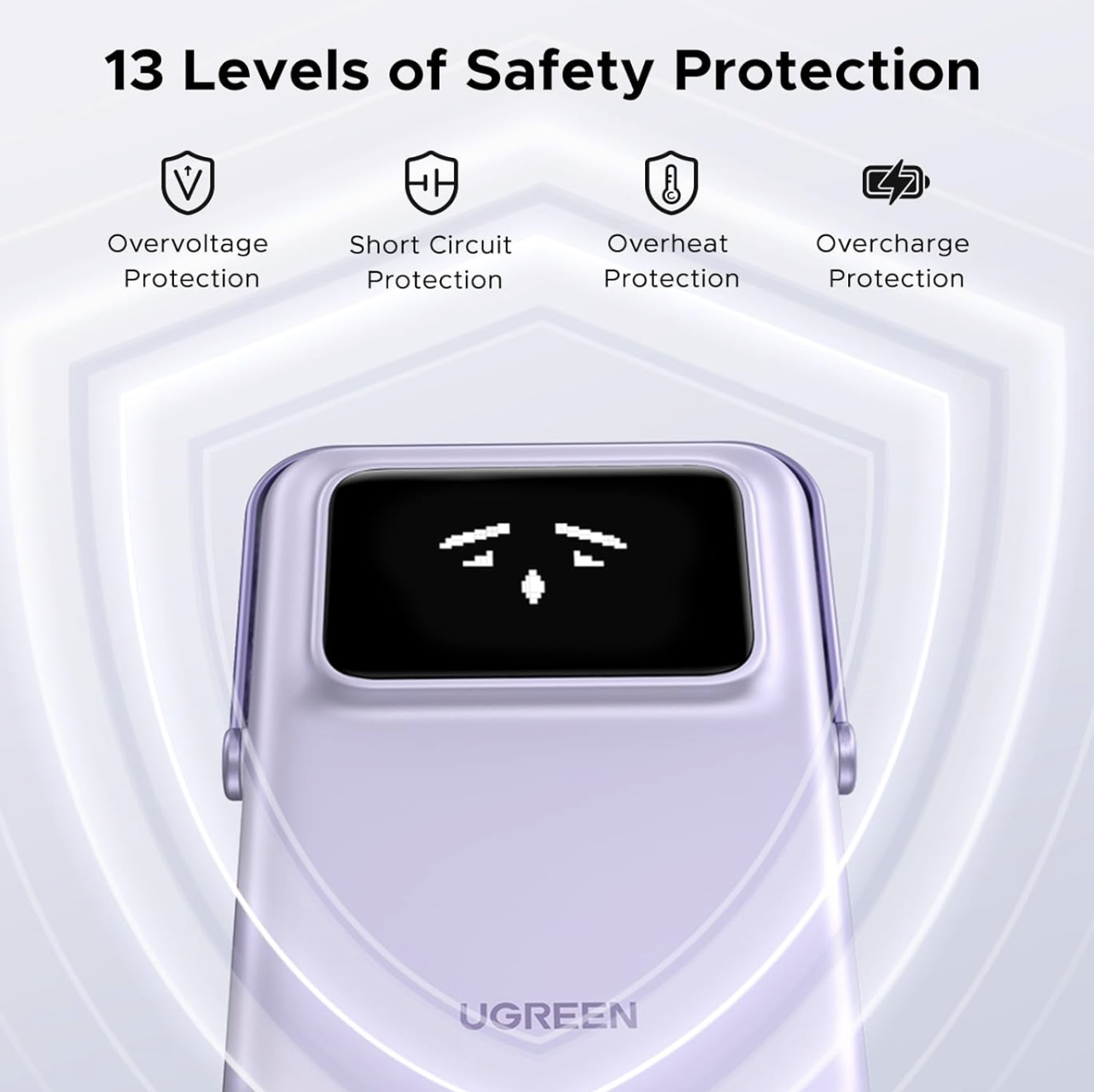 Магнитная батарея UGREEN Uno 20Вт Qi2 10000 mAh Magsafe Power Bank Purple - фото 7 Магнитная батарея UGREEN Uno 20Вт Qi2 10000 mAh Magsafe Power Bank Purple - фото 7