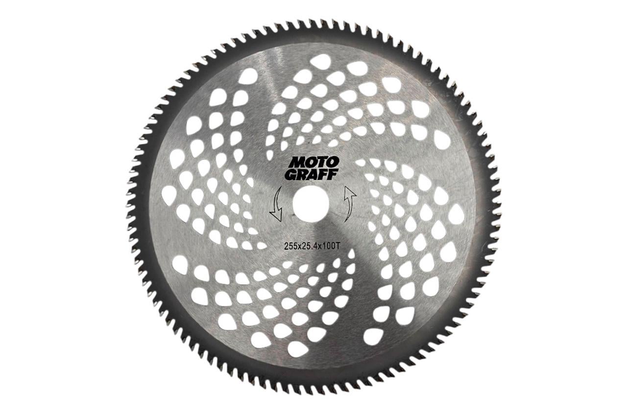 Диск-нож для мотокосы и триммера MotoGraff 255 мм 100T победитовый (3029062263)