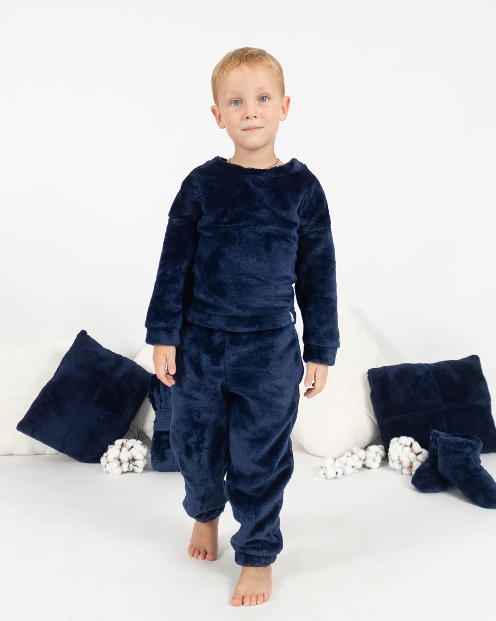 Пижама детская домашняя махровая кофта со штанами Темно-синий (1969898827)