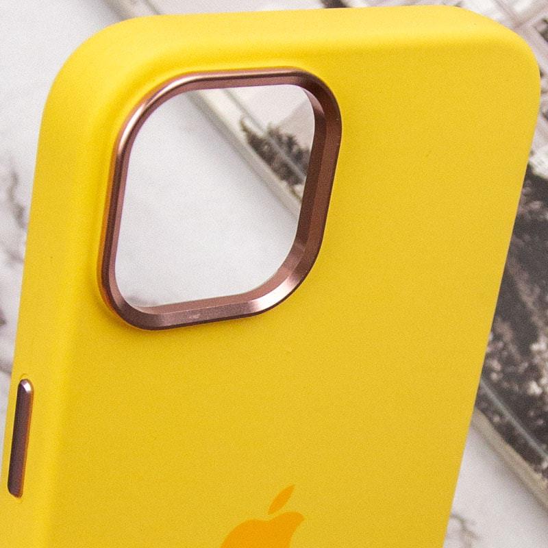 Протиударний чохол Silicone Case Metal Buttons (AA) для Apple iPhone 12 Pro Max (6.7") Жовтий / Sunglow - фото 8