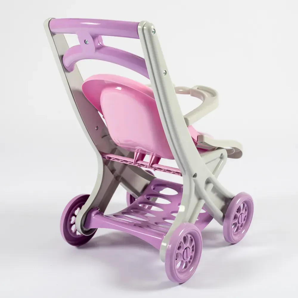 Візочок-шезлонг для ляльок і пупсів Doloni Toys з пластику 56 см Сіро-рожевий (150-98-0122/04) - фото 2