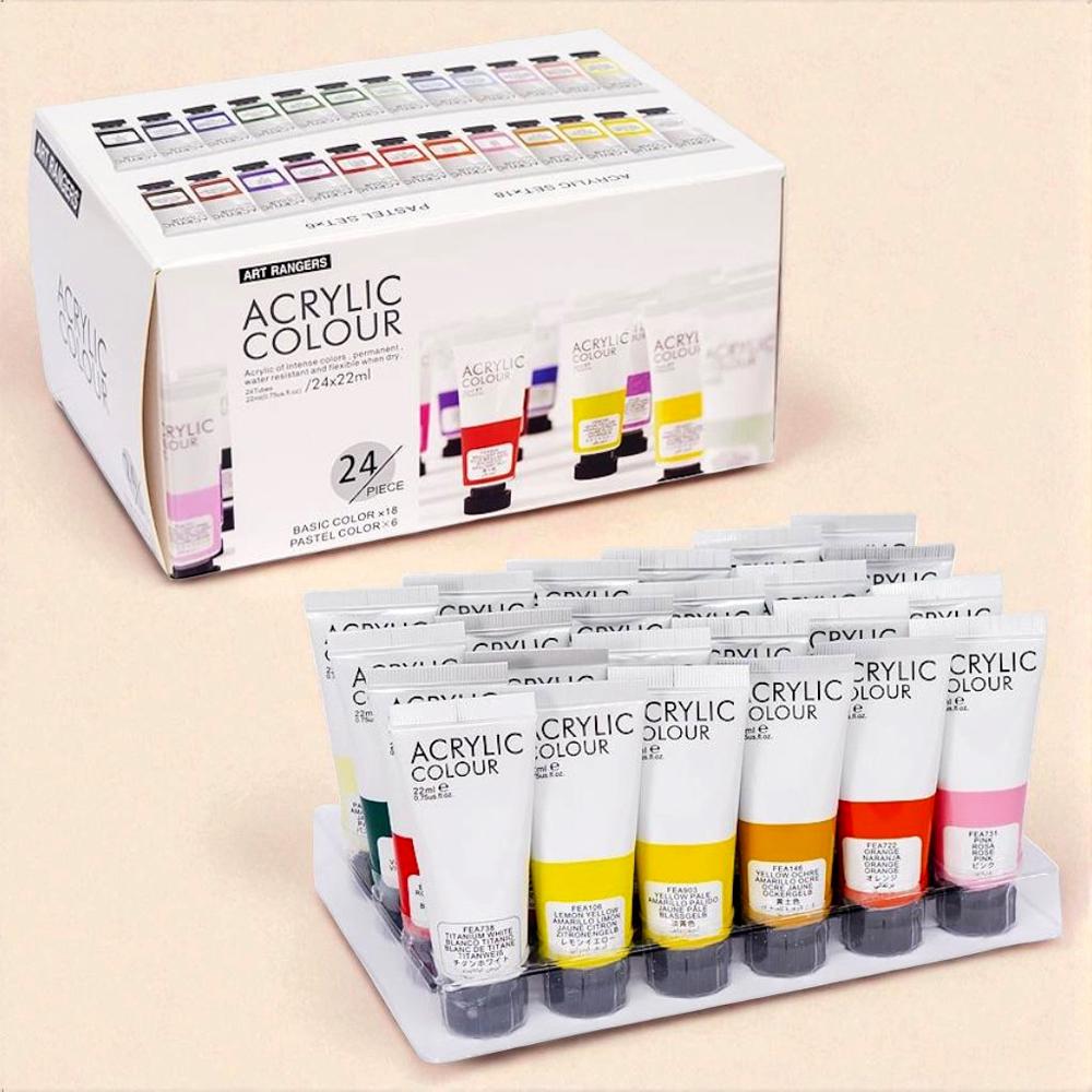 Акрилові фарби художні 22 мл 24 кольори (37-112014)
