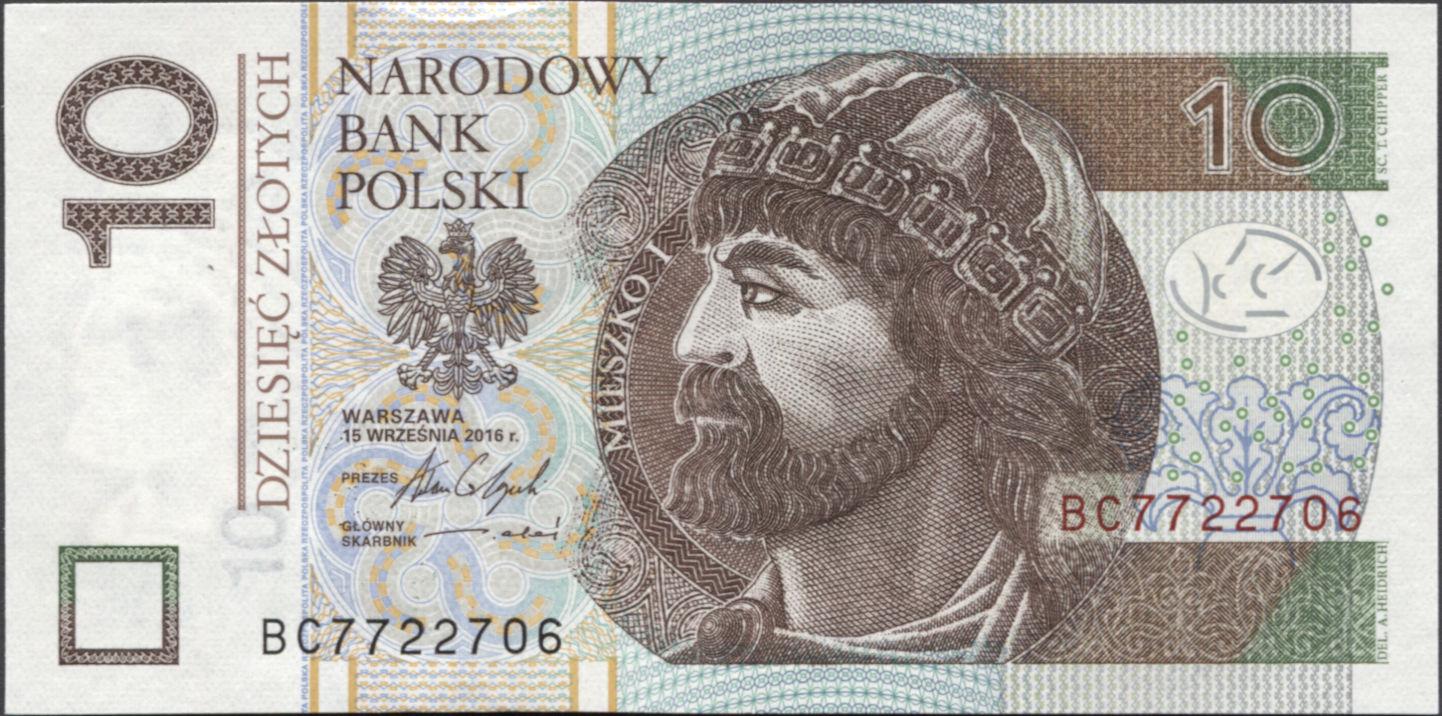 Колекційна банкнота Польща 2016 10 злотих UNC