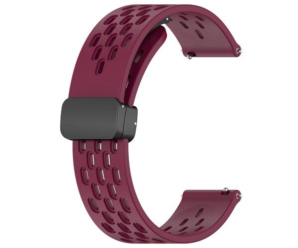 Ремешок Silicone Net для Samsung Galaxy Watch 7 с магнитной застежкой 20 мм Бордовый