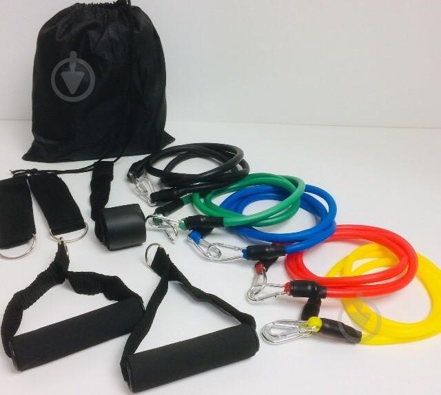 Набір трубчастих еспандерів для фітнесу U-Powex 5штук у мішечку - фото 4