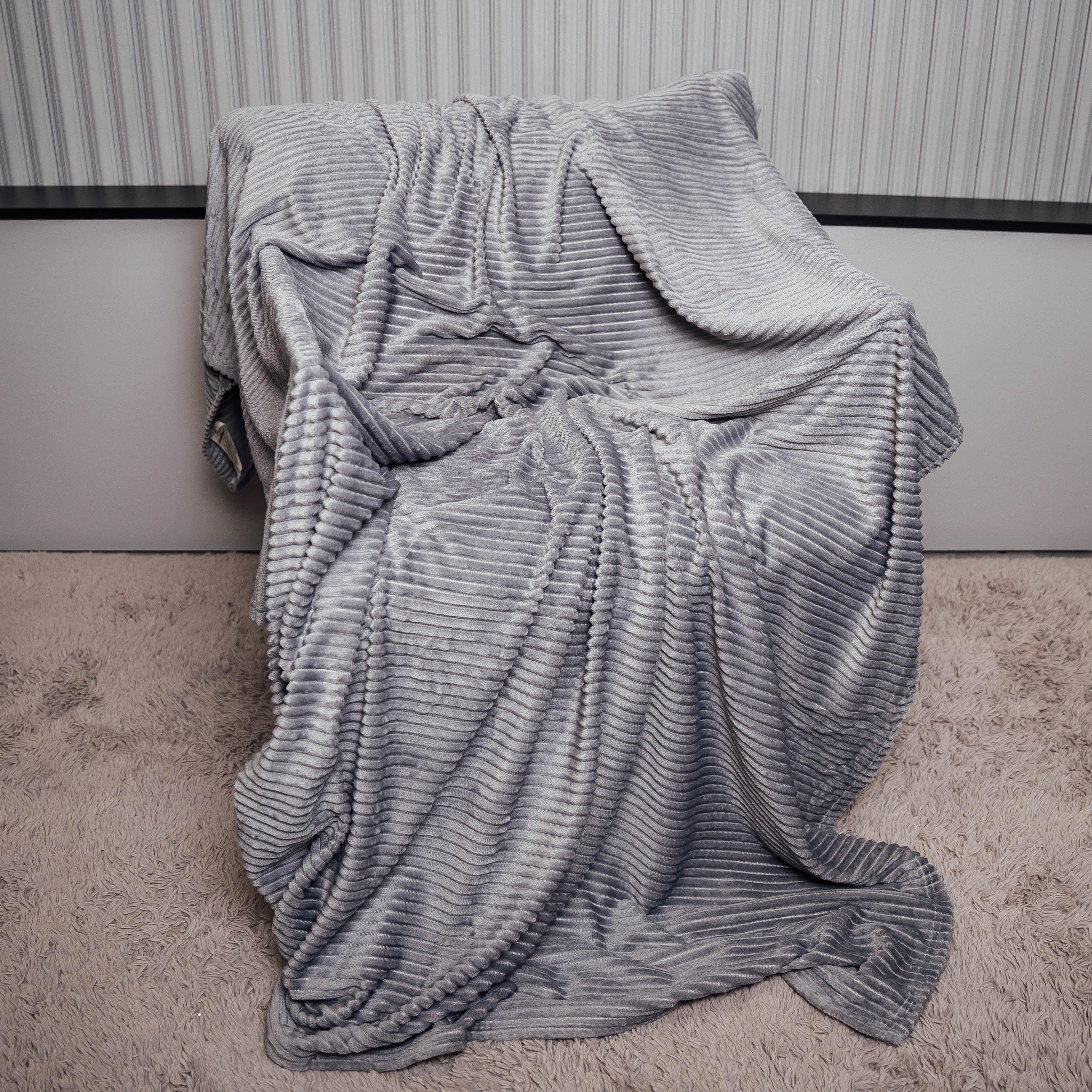 Плед Полосатые Объятия 2ка 180x200 см Серый (88114)