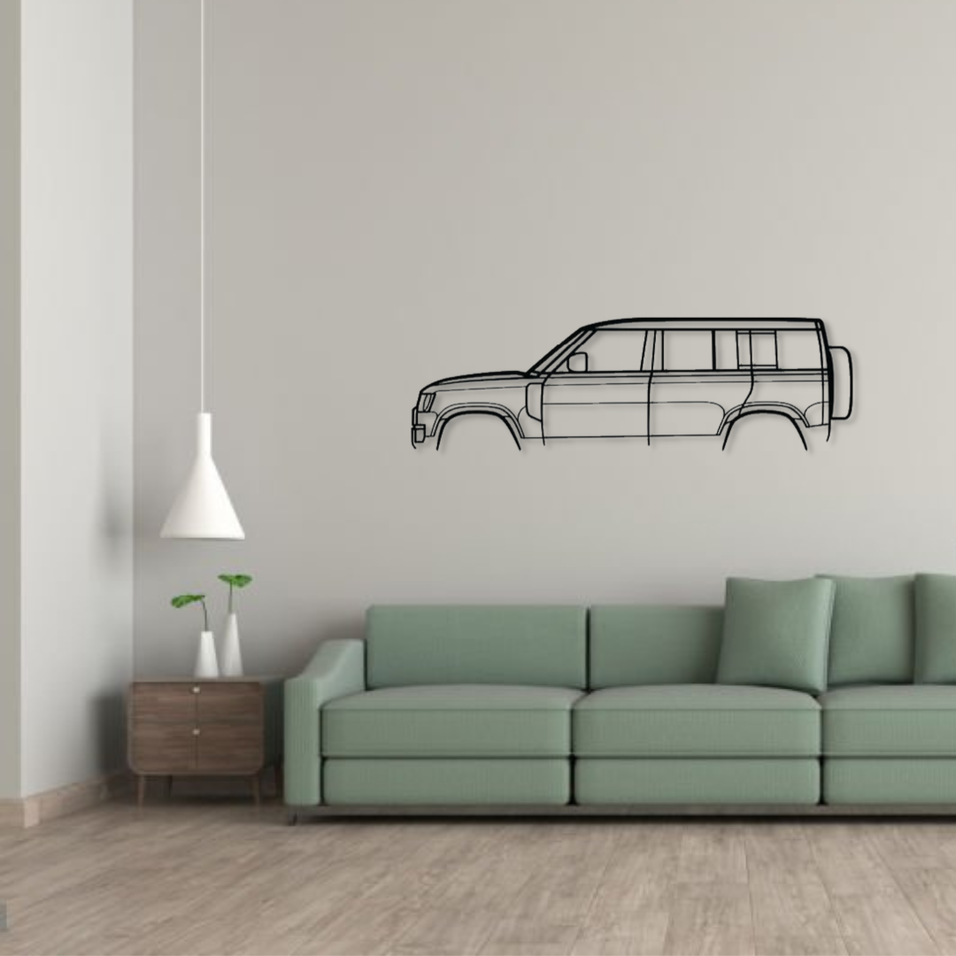 Декор на стену авто Land Rover Defender 110 из металла 120 см (auto191)