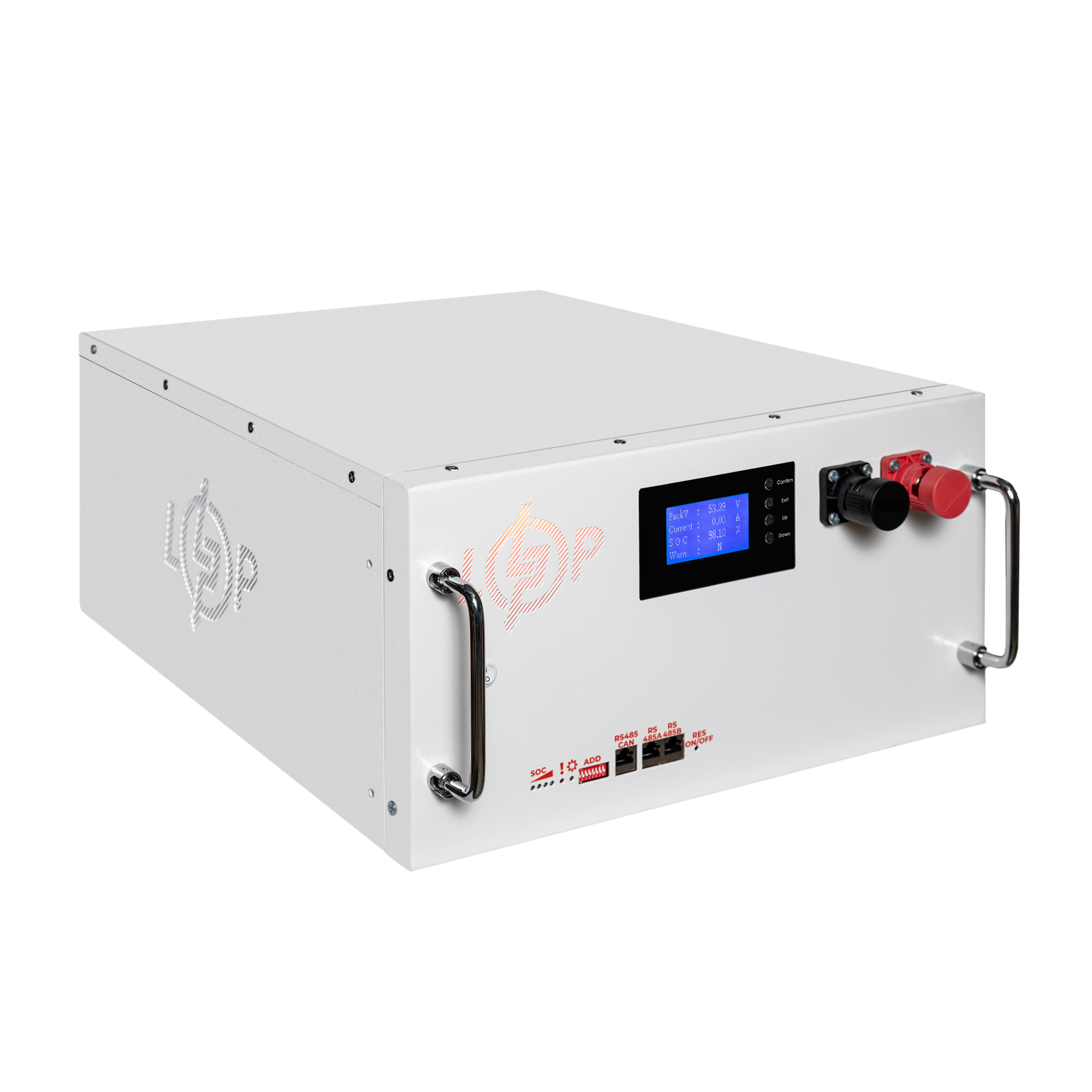 Акумулятор LogicPower LP LiFePO4 51,2V-230 Ah 11776Wh BMS SP 200A/100A RM RS485/CAN LCD WH (26454648) - фото 3