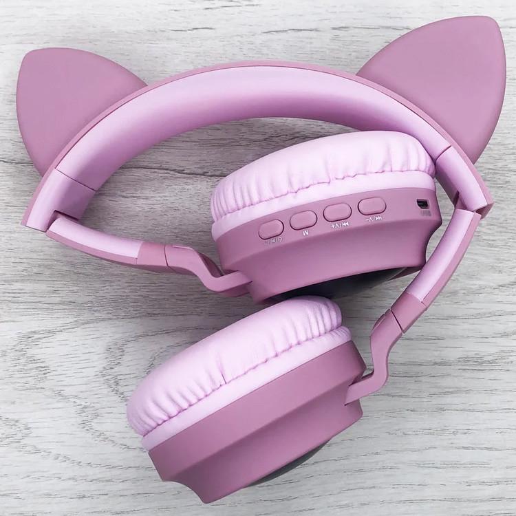 Навушники дитячі бездротові Hoco Bluetooth з вушками що світяться Рожевий (W27) - фото 8