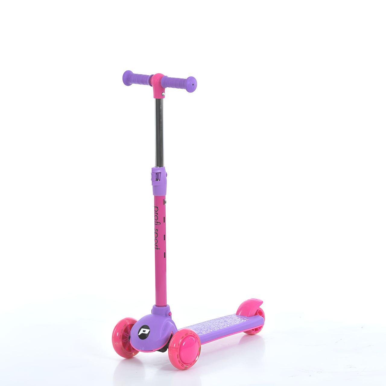 Самокат JR3-139-V полиуретан 4 положения/нескользящая поверхность/задний ножной тормоз Розово-фиолетовый (26132704)