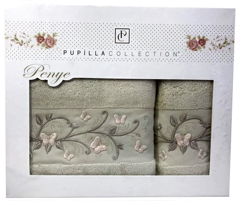 Набор полотенец Pupilla Eva Pink Butterflies лицевое 50х90 см и банное 70х140 см (SA-4786)