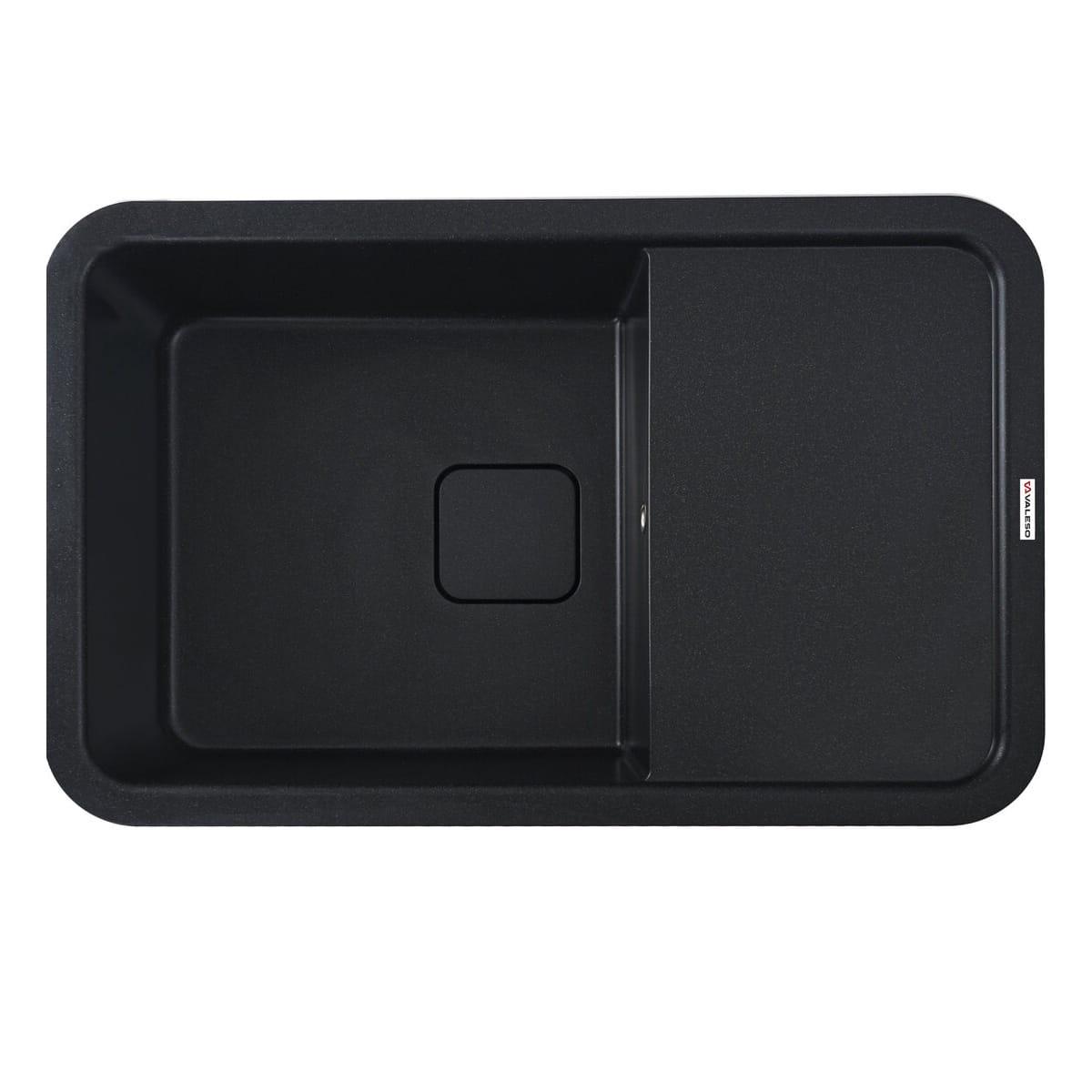 Мойка гранитная Valeso Cube 780х500 врезная прямоугольная Черный металлик матовый (PLTM-SP000047218)