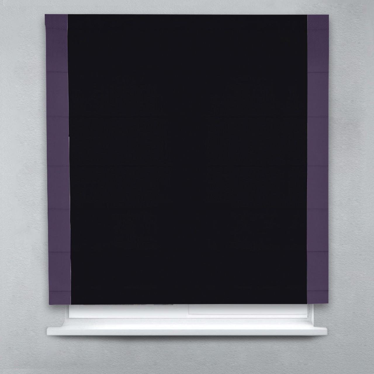 Римская штора Блэкаут Перфект с кантами по бокам 120х170 см Черный/Сиреневый