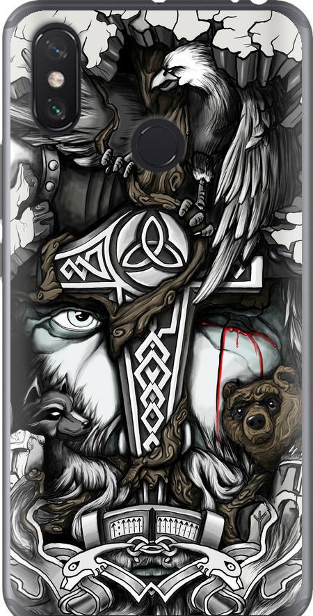 Чехол на Xiaomi Mi Max 3 Тату Викинг (4098u-1534-42517)