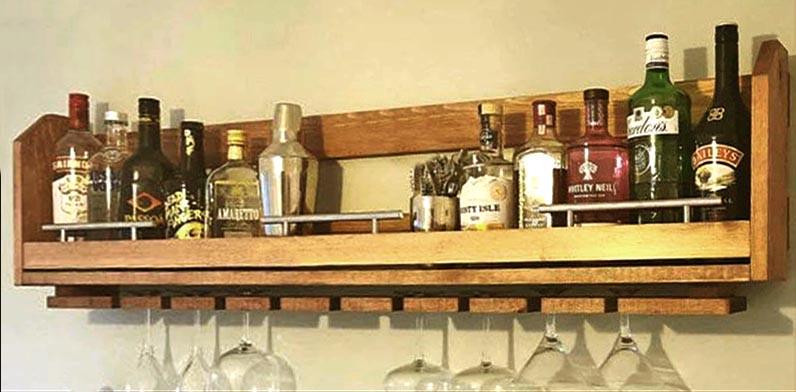 Полка для вина настенная из дерева Хошино Сиена (ПНК-027905)