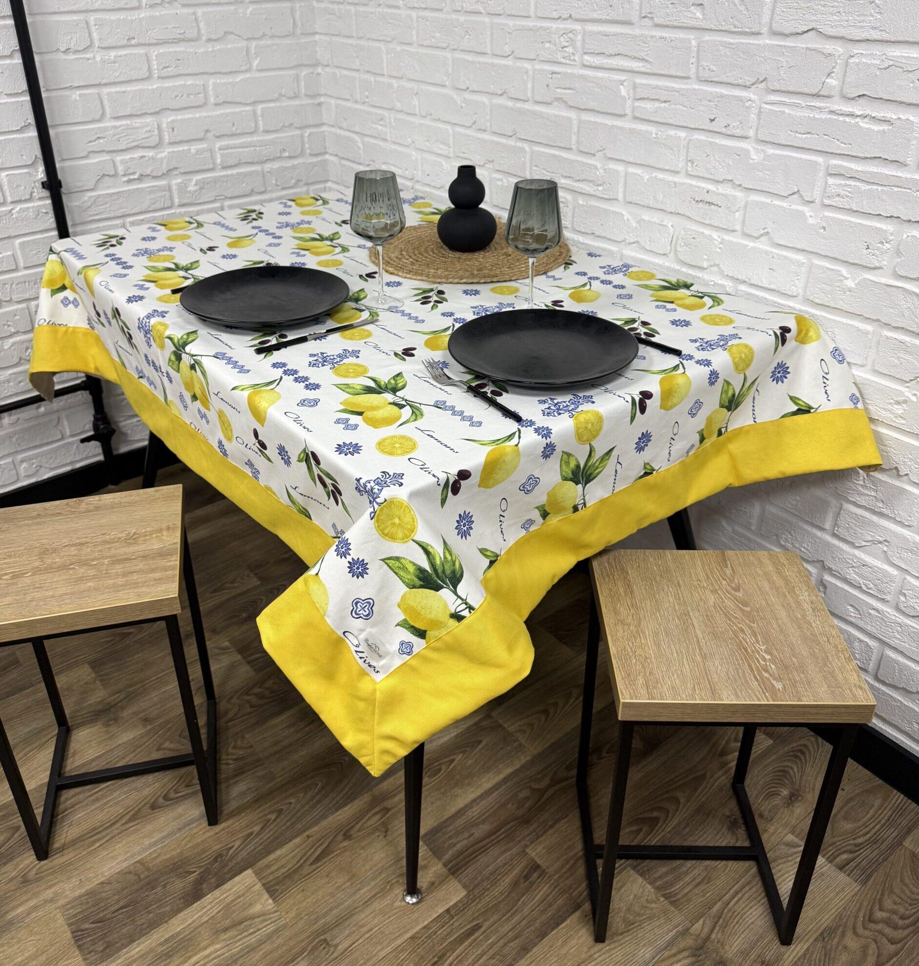 Скатерть Comfort Home Lemon водоотталкивающая с тефлоновым покрытием и кантом 140x180 см