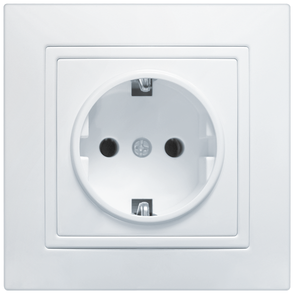 Розетка одноместная MARSHEL ELEGANT RS16-379 с заземлением White
