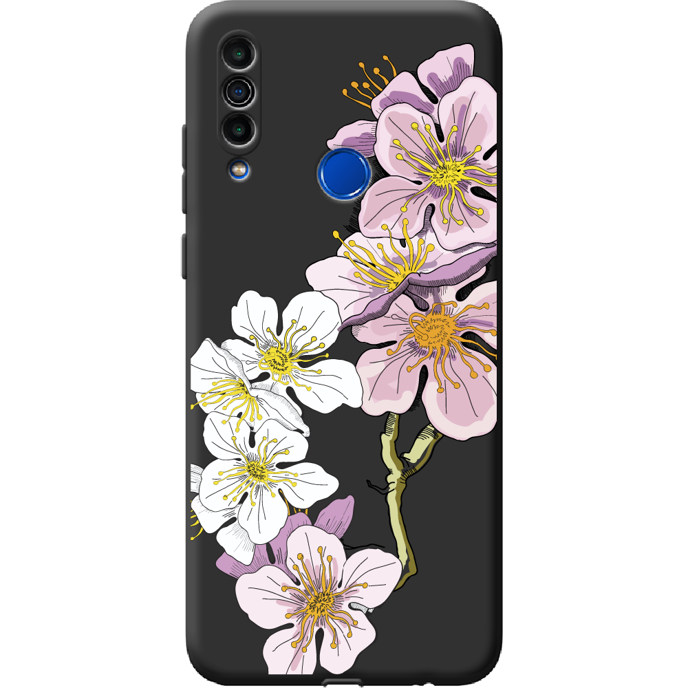 Чехол BoxFace Meizu M10 Cherry Blossom Черный силикон (40851-cc4-40801)