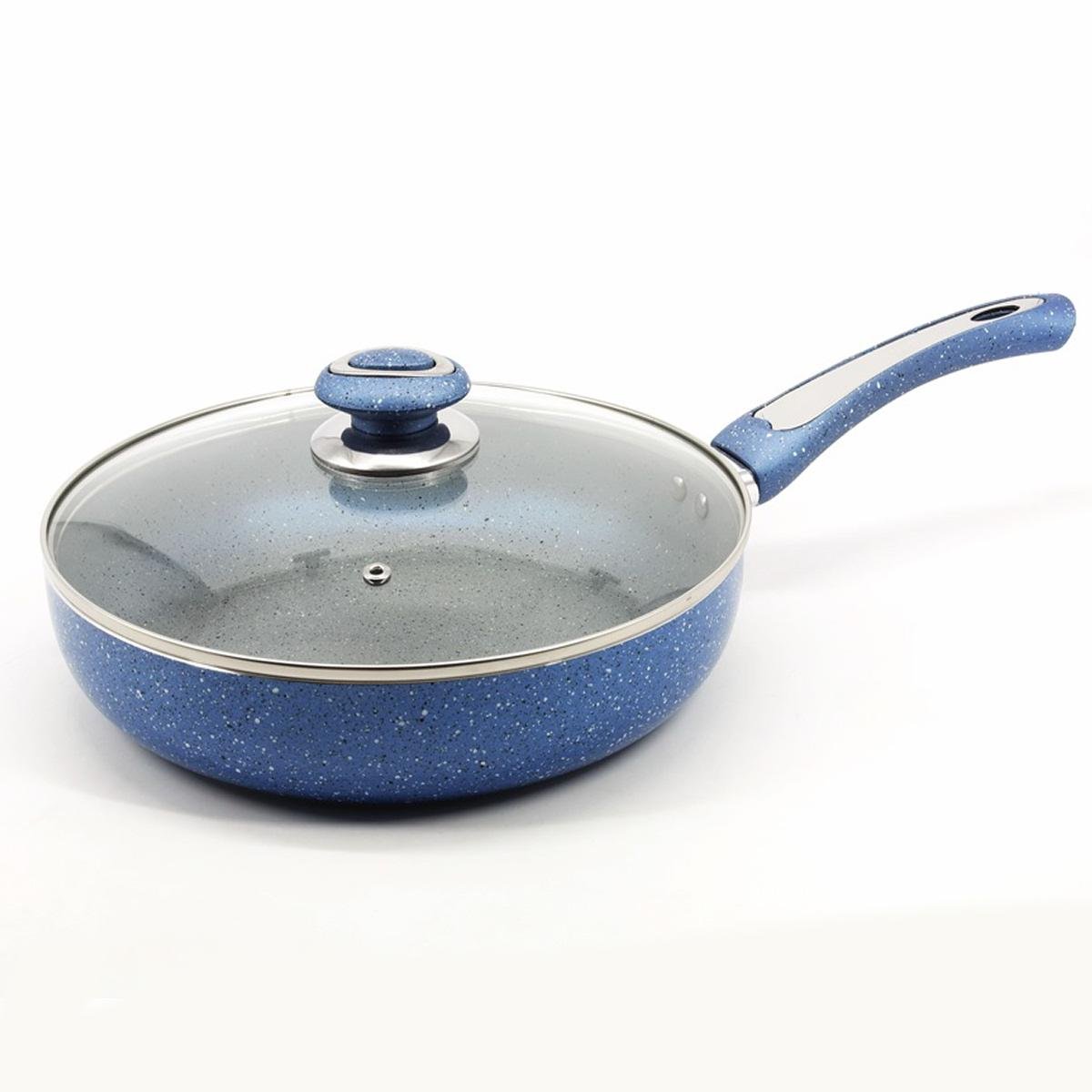 Сковорода з кришкою A-Plus мармурове покриття 22 см (1116)