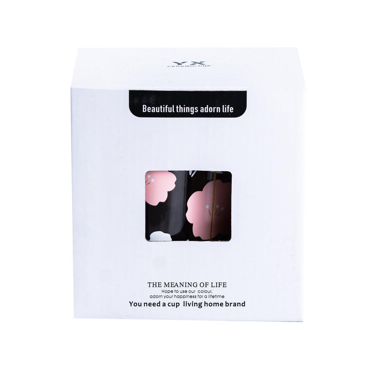 Чашка стеклянная с ложкой и крышкой 500 мл Розовый (HP7213P) - фото 5