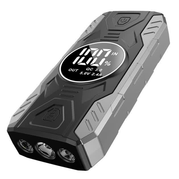 Пуско-зарядное устройство JumpStarter с дисплеем и фонарем 11900 mAh (QY19)