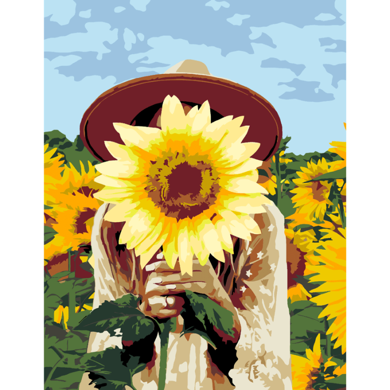 Картина по номерам Rosa Девушка с подсолнухами 35х45 см (Az-218873)