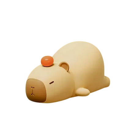 Ночник аккумуляторный силиконовый ночник в виде спящей капибары таймер 30-60 мин (SAM-178)