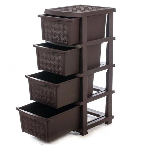 Комод на 4 шухляди R-plastic Компакт 34х40х86 см Коричневий (Р8) - фото 2 Комод на 4 шухляди R-plastic Компакт 34х40х86 см Коричневий (Р8) - фото 2