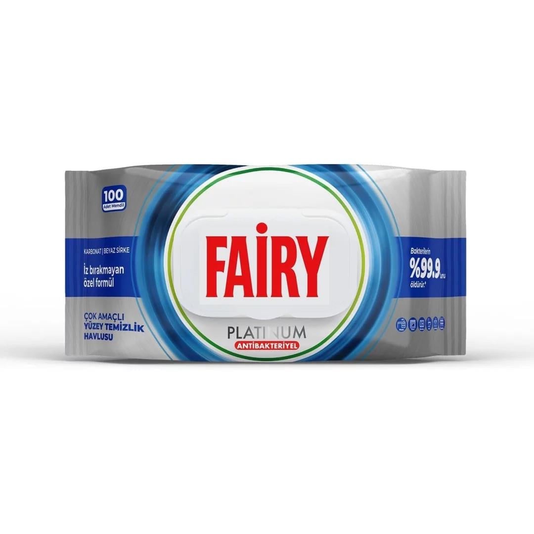 Серьги влажные Fairy Platinum Antibakteriyel для уборки 100 шт. Серьги влажные Fairy Platinum Antibakteriyel для уборки 100 шт.