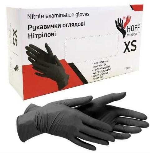 Рукавички HOFF Medical нітрилові неопудрені 100 шт. XS Чорний - фото 1 Рукавички HOFF Medical нітрилові неопудрені 100 шт. XS Чорний - фото 1
