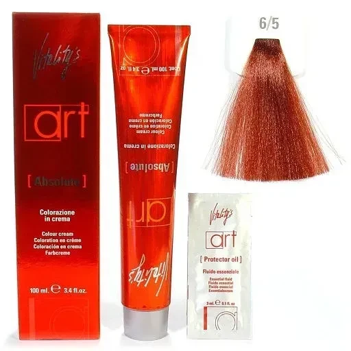 Крем-краска для волос с масляным коктейлем Vitality’s Art Absolute Hair Color Cream 6/5 Махагоновый темный блондин 100 мл